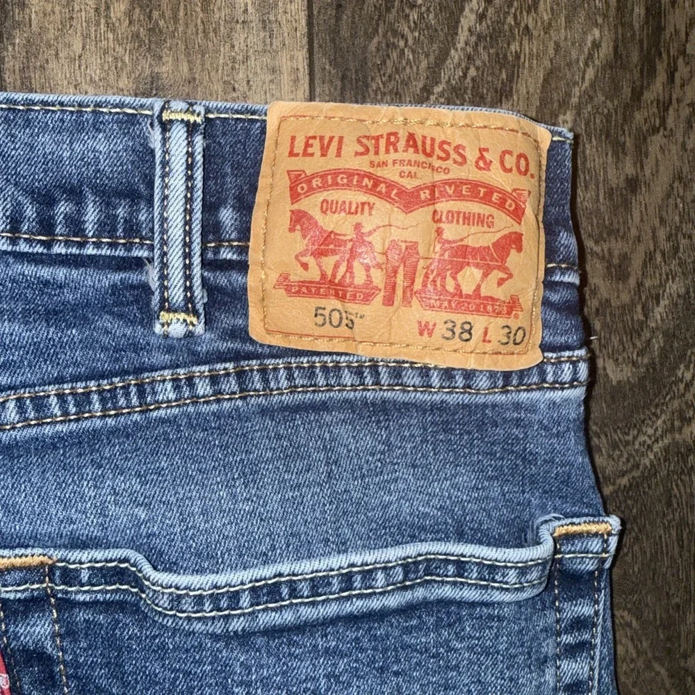 Levi's 505 Regular‎ Fit Straight Leg Dark Wash Denim Jeans Men's Size 38x30